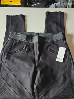 Women's Decree Black Stretch Zip-Pocket Pants 5BIN B43